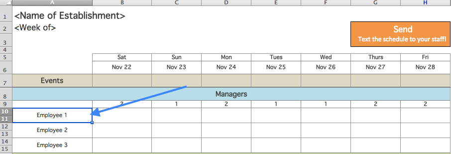 l'horaire de travail