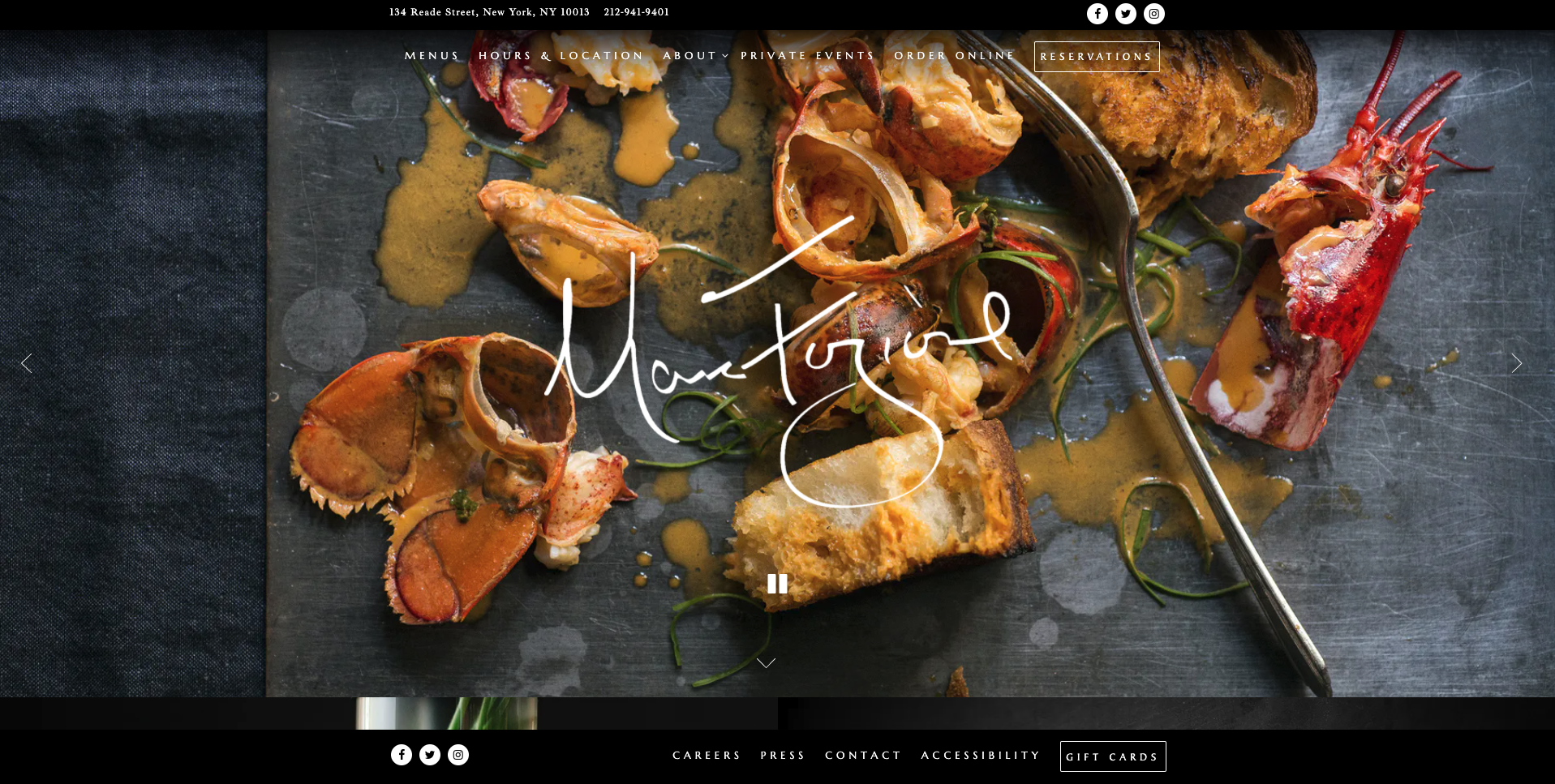 Marc Forgione website screenshot